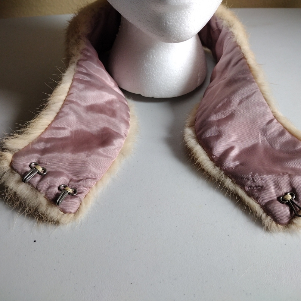 Unbranded Vintage Light Brown Fur Collar- One Size -Avant Garde Holiday Winter - Picture 6 of 6